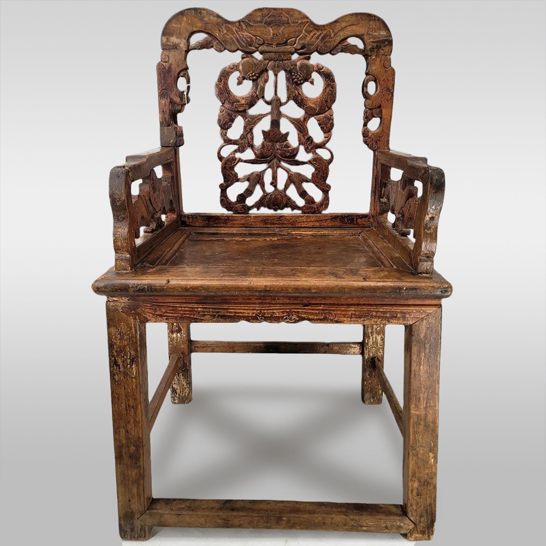 Very Old Antique Chinese Chair Possibly Elmwood