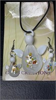 Art Glass Necklace & Earring Set