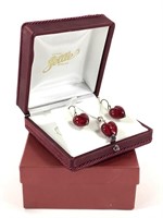 Victor Settle Faux Ruby Heart Jewelry Set