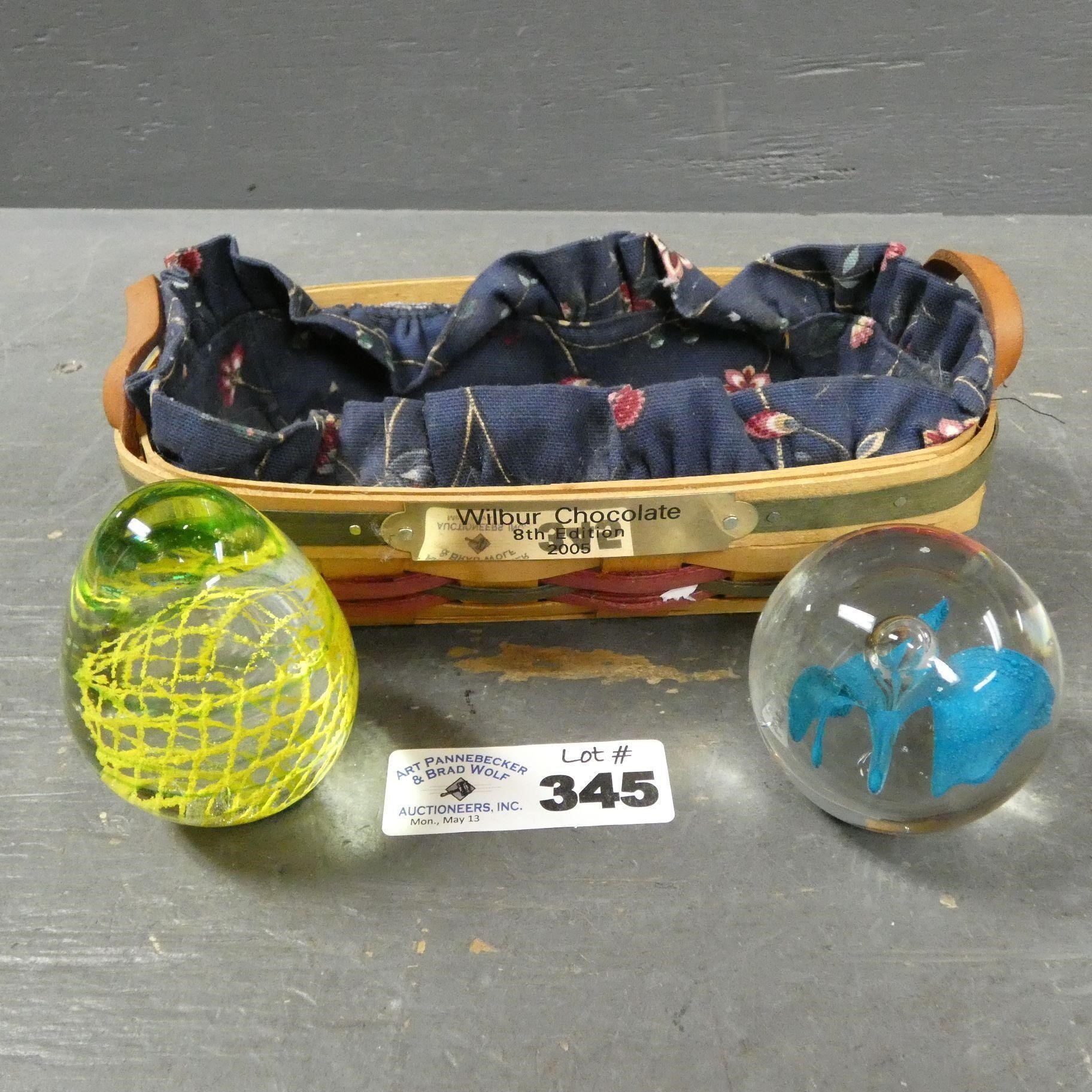 Art Glass Paperweights, American Trad Basket