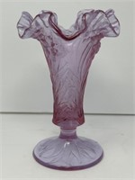 Fenton Pink Daffodil Ruffled Vase