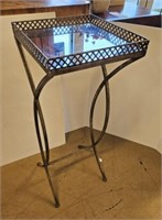 Metal Table with Mirrored Top