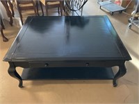 Large Black Coffee Table with Drawer