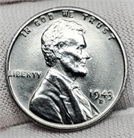 1943-D Repunched  Lincoln Steel War Cent MS64