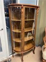 Oak Bow Front Antique Cabinet