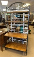 Bakers Rack with Wood Shelves
