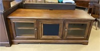 TV Console with Beveled Glass Doors