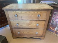 Rustic Oak Dresser with Glass Knobs