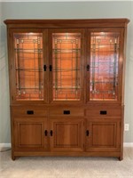 Lighted Mission Style China Hutch by Stickley