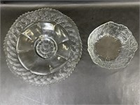 EAPG Lancaster Glass Pinecone Bowl, Leaf Print