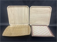 Ikea Natural Trays , Floral Tray & Woven Tray
