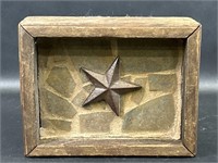 Handmade Wood Stone Metal Star Wall Decor