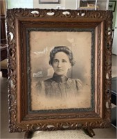 Portrait of Woman in Carved Frame