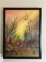 Hunt. Autumnal Landscape. Oil on Canvas