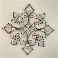 Decorative Wrought Iron Wall Art and Vase
