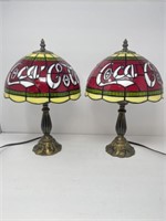 Tiffany Style Coca Cola Molded Plastic Lamps