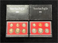 1980 & 1981 US Proof Sets in Boxes
