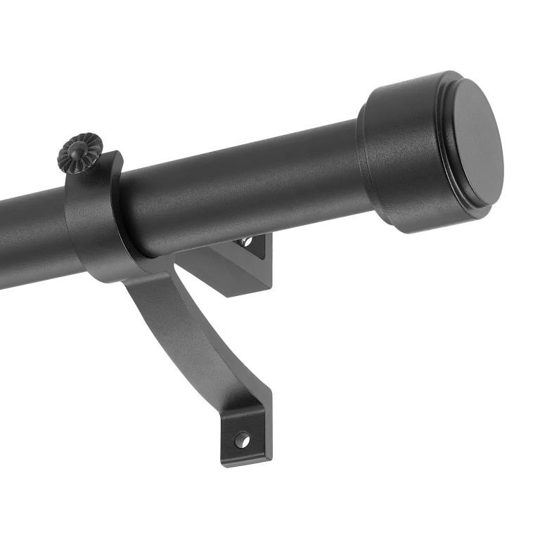 Curtain Rod for Windows 72" to 144", Matte Black