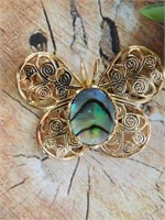 ABALONE BUTTERFLY PENDANT ROCK STONE LAPIDARY SPEC