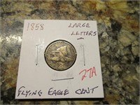 1858 Flying Eagle Cent, Large Letters