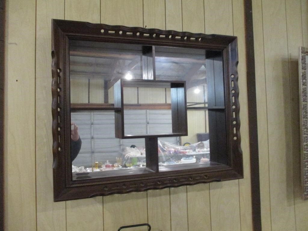 Large Antique Mirrored Shadow Box