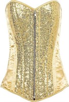 Daisy Corsets Womens Gold Sequin Corset - Medium