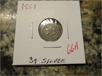 1851 Three Cent Silver
