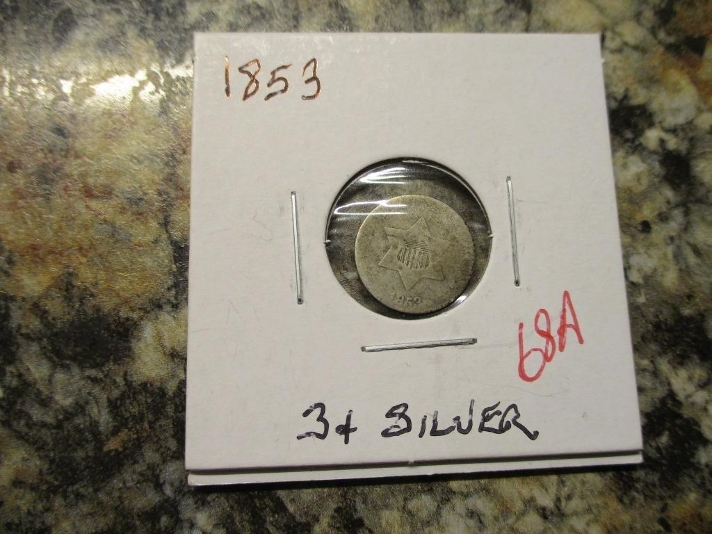 1853 Three Cent Silver