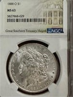 1888 Morgan Silver Dollar New Orleans MS63