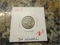 1867 Three Cent, Nickel