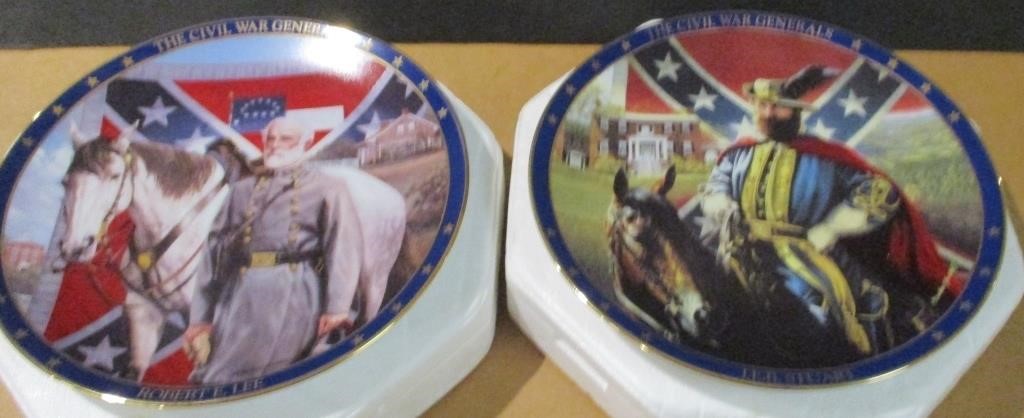 (2) Hamilton Civil War Generals Plates