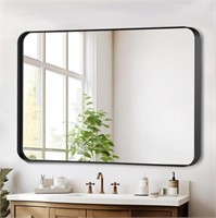 40x30 Inch Black Bathroom Mirror