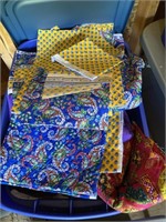 Tote of Quilted fabric and more, and two totes of