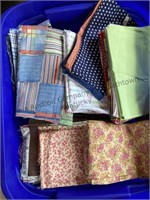 3 totes of fabric some quilted
