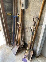 Various shovels and rakes and more see photos