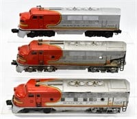 Lionel #2383, #2343, and #2343 Santa Fe Engines