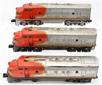 Lionel #2343, #2343, and #2344 Santa Fe Engines
