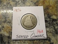1876 Seated Quarter