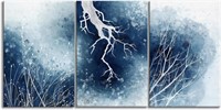Yeawin Abstract Blue Canvas Wall Art