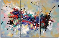 Yeawin Abstract Lines Canvas Wall Art