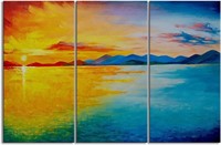Yeawin Sunset Seascape Canvas Wall Art
