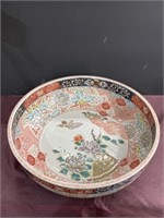 Large Asian bowl 13 x 4 inch tall butterfly