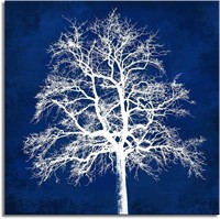 Tree with Blue Backgroud Canvas Wall Art