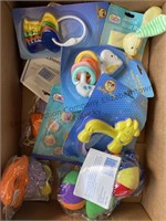 A tote with toys for babies and children