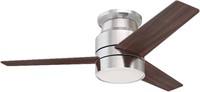 HEARTH BRANDS Frosted White Glass Bulb Ceiling Fan