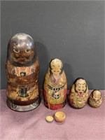 Antique nesting dolls. Some issues, missing two