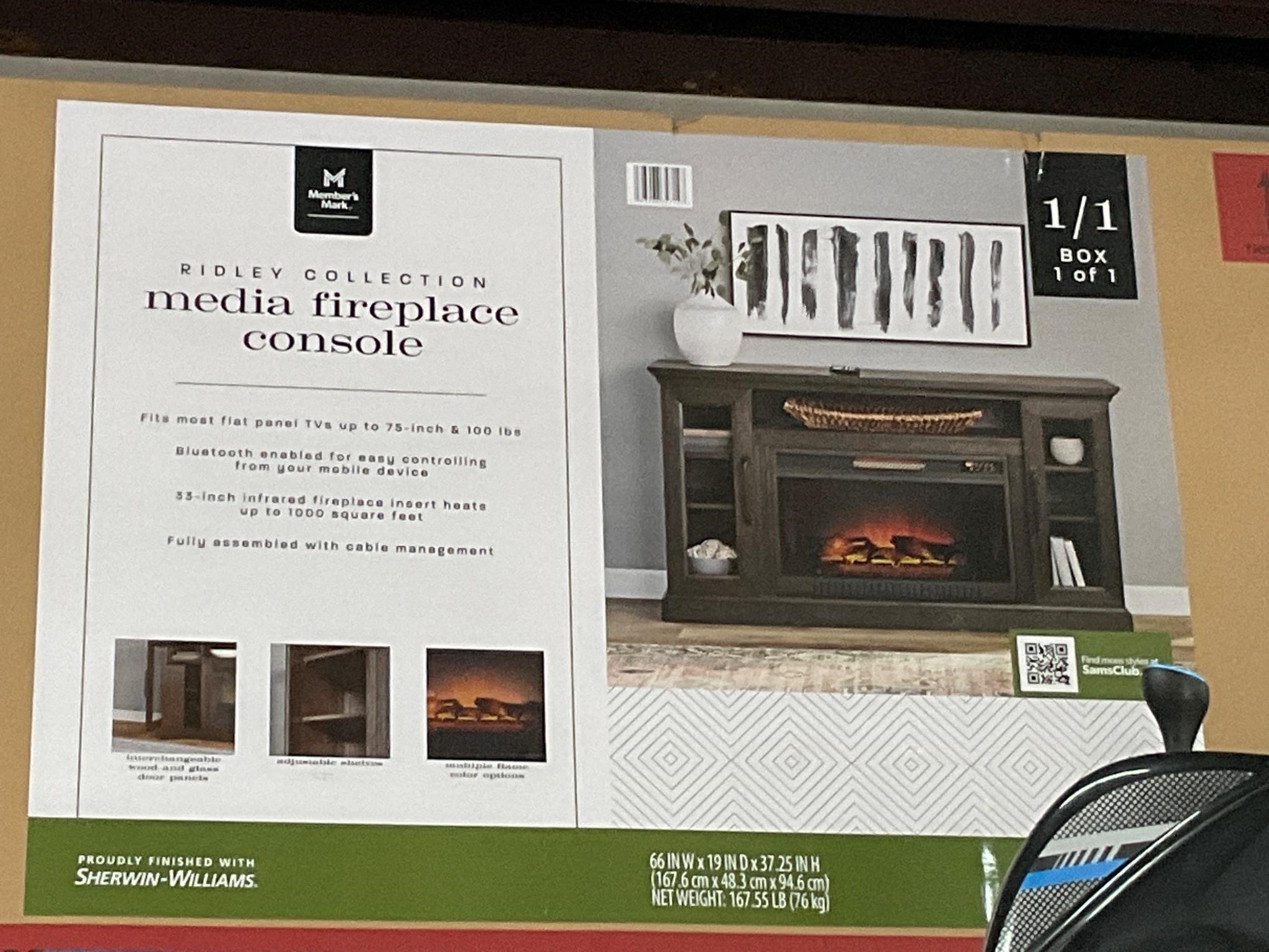 Media Fireplace console