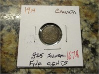 1914 Canada .925 Silver Five Cents