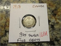 1918 Canada .925 Silver Five Cents