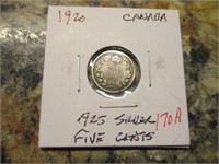 1920 Canada .925 Silver Five Cents